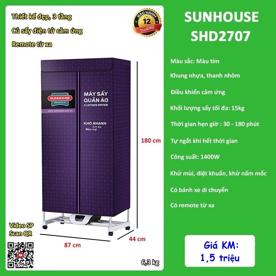 Tủ sấy quần áo SUNHOUSE SHD2707