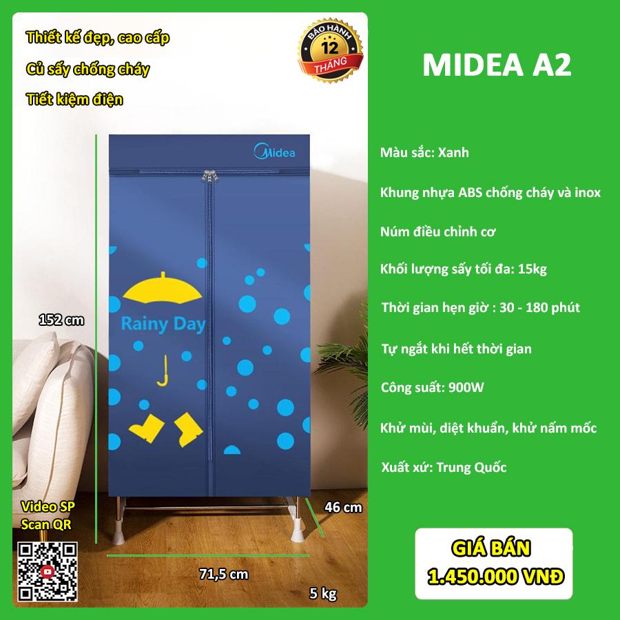 Tủ sấy quần áo Midea A2 - Màu Xanh